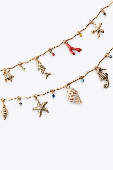 METAL BELT WITH NAUTICAL CHARMS - Golden by Zara - Image 3