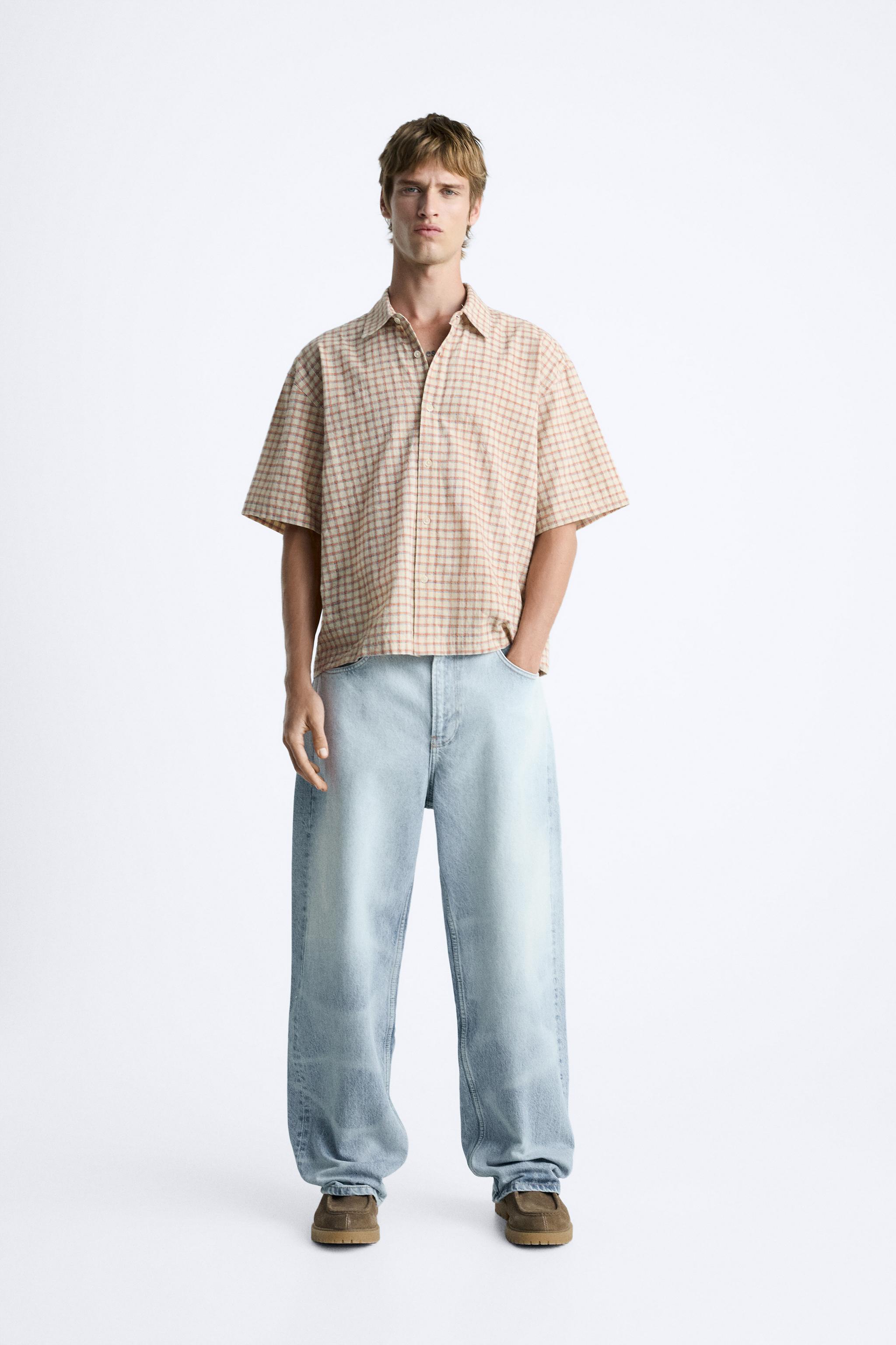 CHECKED CROPPED FIT SHIRT - Burnt orange | ZARA New Zealand