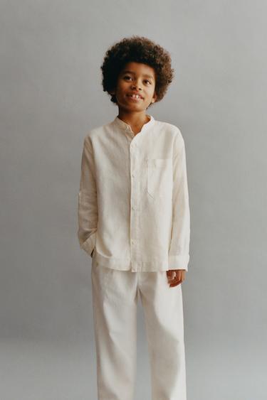 STRAIGHT-LEG LINEN TROUSERS - White by Zara