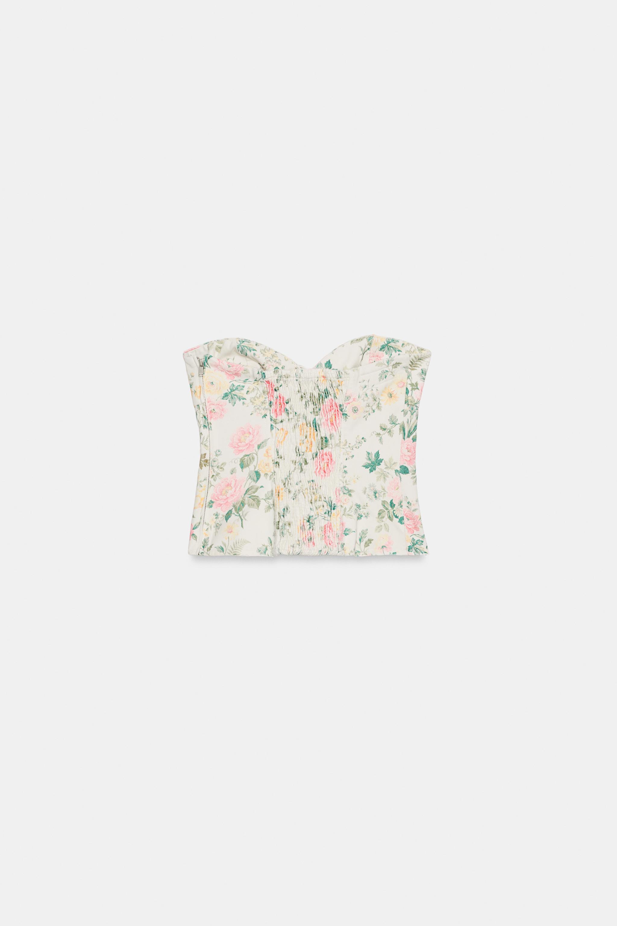 FLORAL BOW CORSET TOP