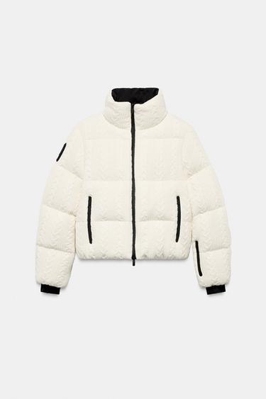 FLEECE HEIQ XREFLEX™ RECCO® TECHNOLOGY SKI COLLECTION PUFFER JACKET - Ecru by Zara