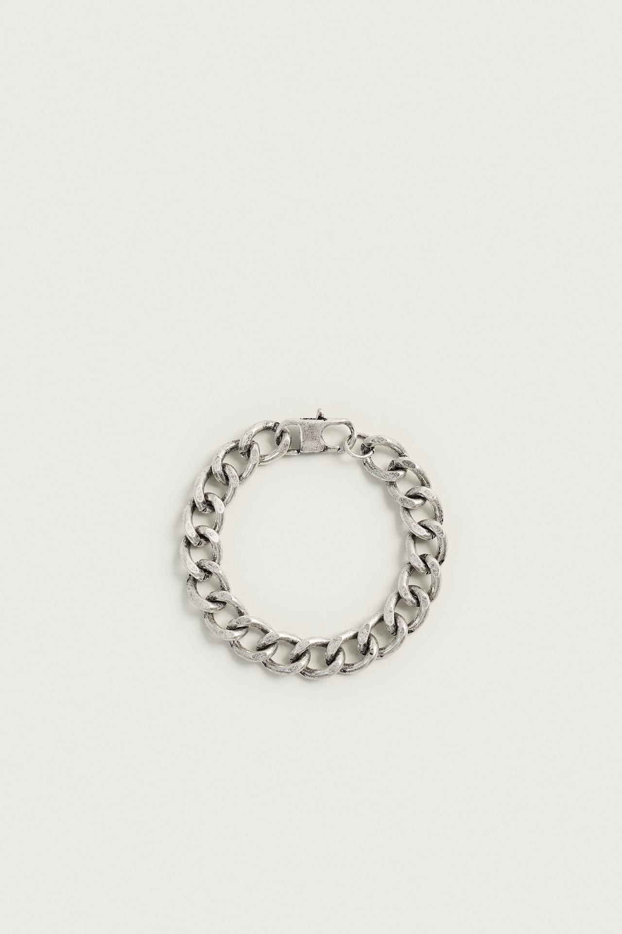 CHUNKY METAL LINK BRACELET — Silver