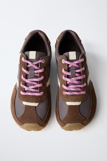 CONTRAST TRAINERS - Brown by Zara - Image 4