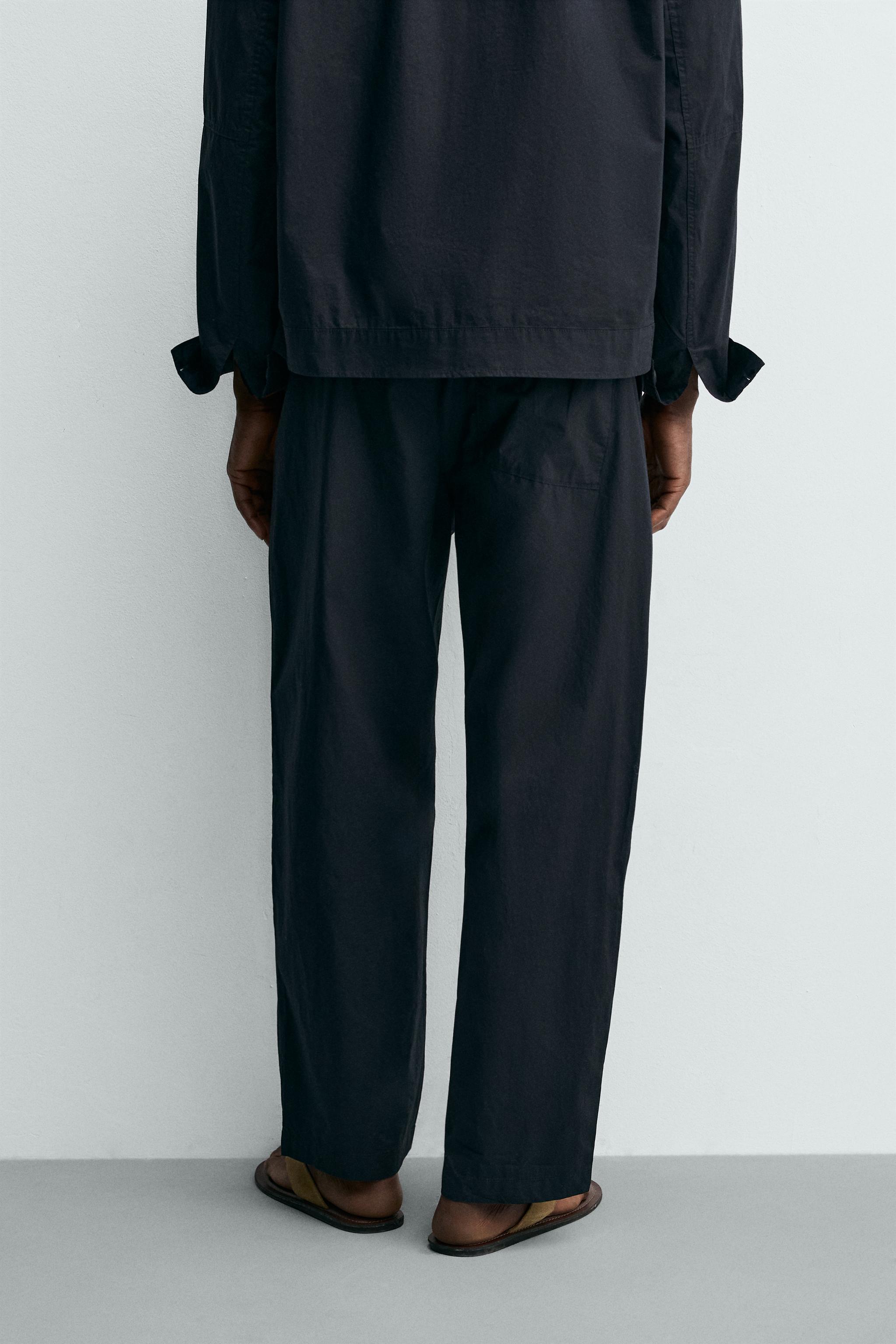 STRAIGHT FIT POPLIN PANTS
