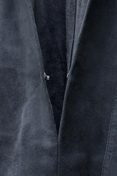 CHEMISE À POCHE EN CUIR DAIM ÉDITION LIMITÉE - Gris anthracite de Zara - Image 6