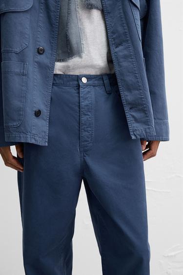 PANTALON STRAIGHT FIT DÉLAVÉ - Bleu roi de Zara - Image 5