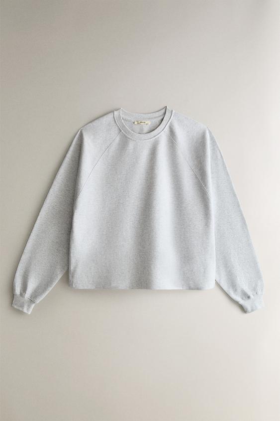 MOLETOM DE ALGODÃO - Cinzento da Zara - Imagem 0