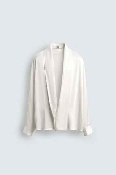 CAMISA FLUIDA CUELLO CHAL LIMITED EDITION - Blanco roto de Zara