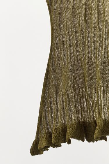 TOP EN MAILLE À BRETELLES TEXTURÉ - Kaki de Zara - Image 5