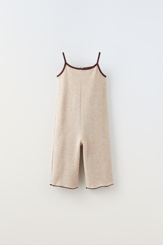 RIBBED BODYSUIT TOP WITH BOW - Mid-ecru