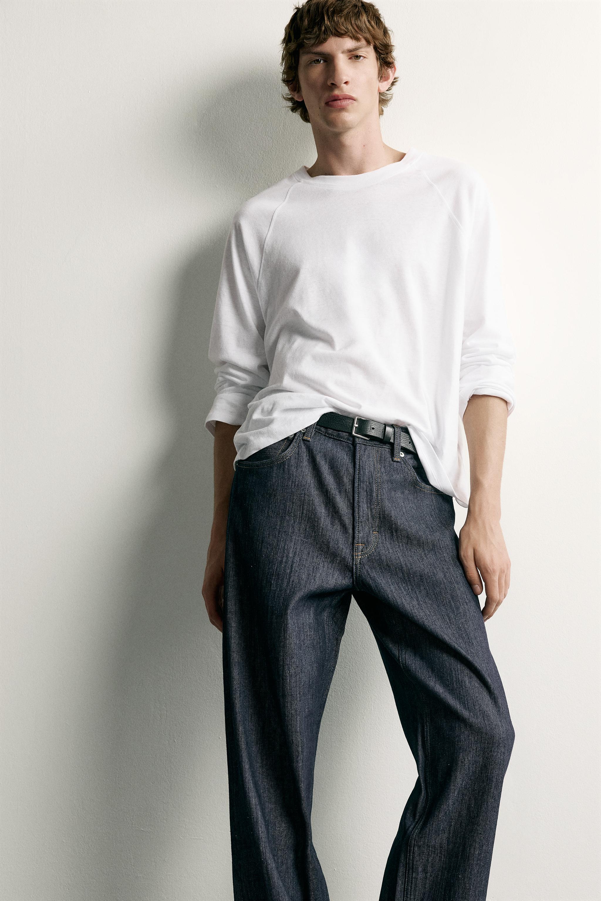 CONTRAST TURN-UP STRAIGHT FIT JEANS