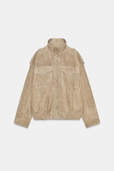 VESTE EN DAIM - Marron / Taupe de Zara - Image 8