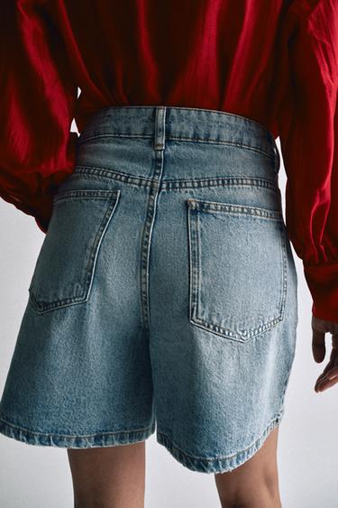 SHORT EN DENIM TAILLE HAUTE ZW COLLECTION - Bleu clair de Zara - Image 2