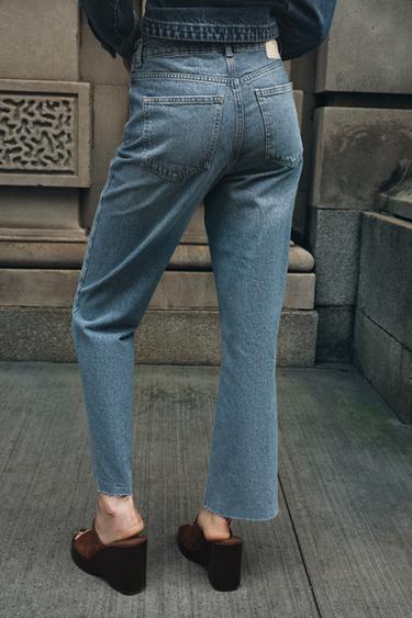 JEANS Z.02 STRAIGHT ANKLE HIGH-WAIST - Mid-blue by Zara - Image 2
