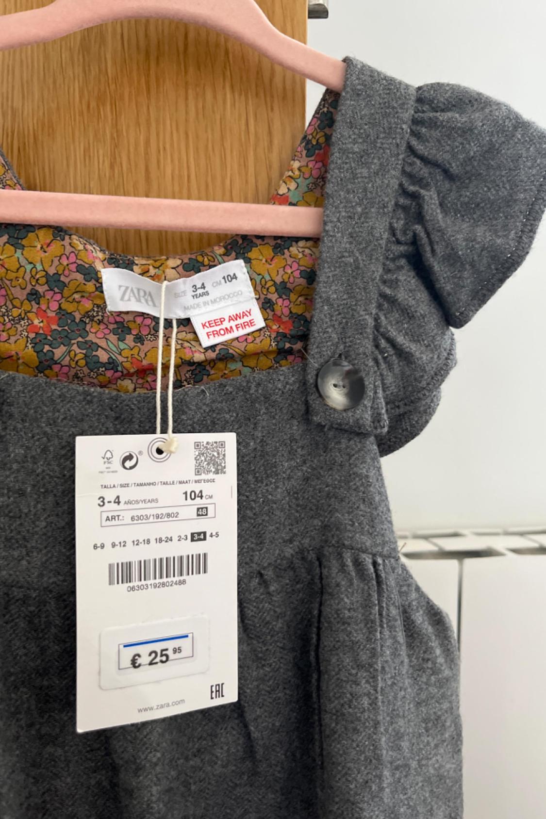 BUTTONED FLANNEL PINAFORE DRESS - Image 3
