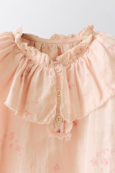 Zara 100% RAMIE FLORAL LIMITED EDITION DRESS - Pinks