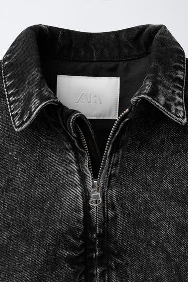 DENIM BOMBER JACKET - Black by Zara - Image 2