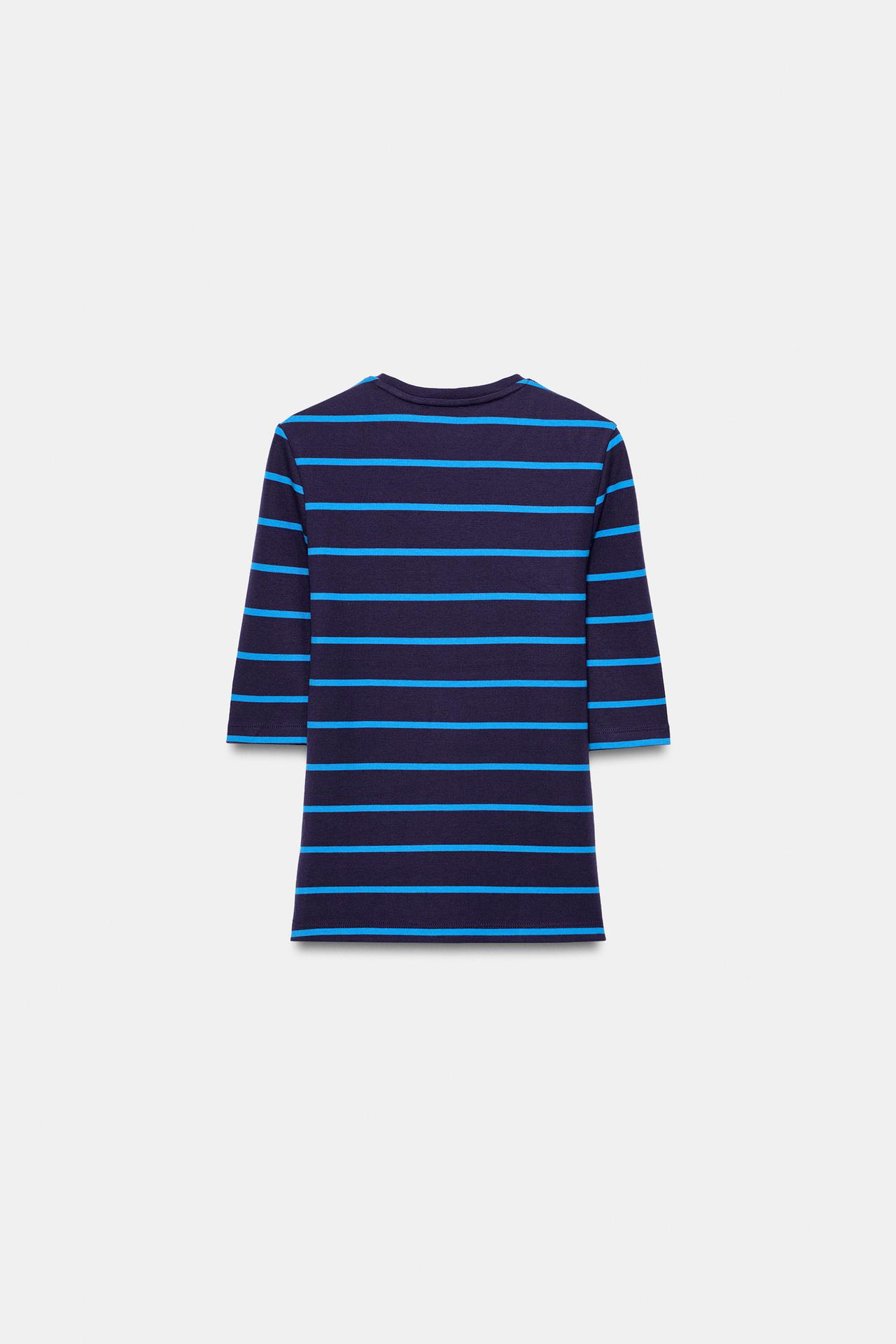 ELBOW-SLEEVE T-SHIRT — striped