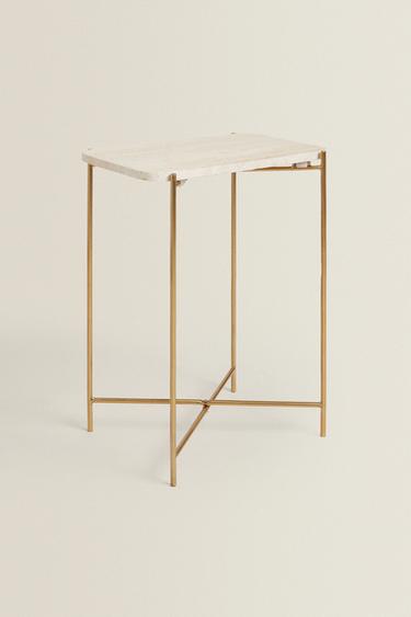 MARBLE SIDE TABLE - Cream by Zara