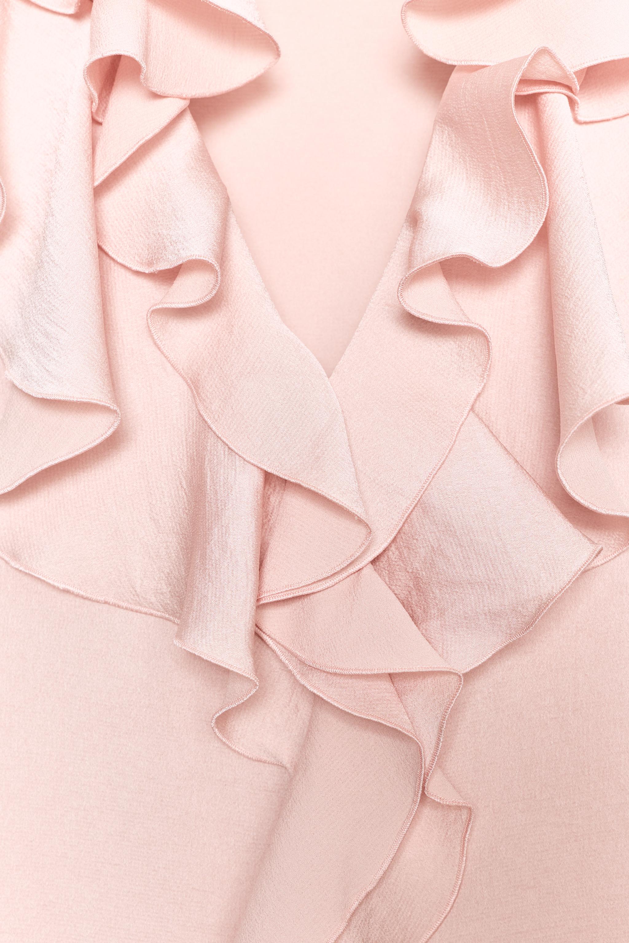 SATIN SHIRT WITH RUFFLES - Ecru | ZARA South Africa