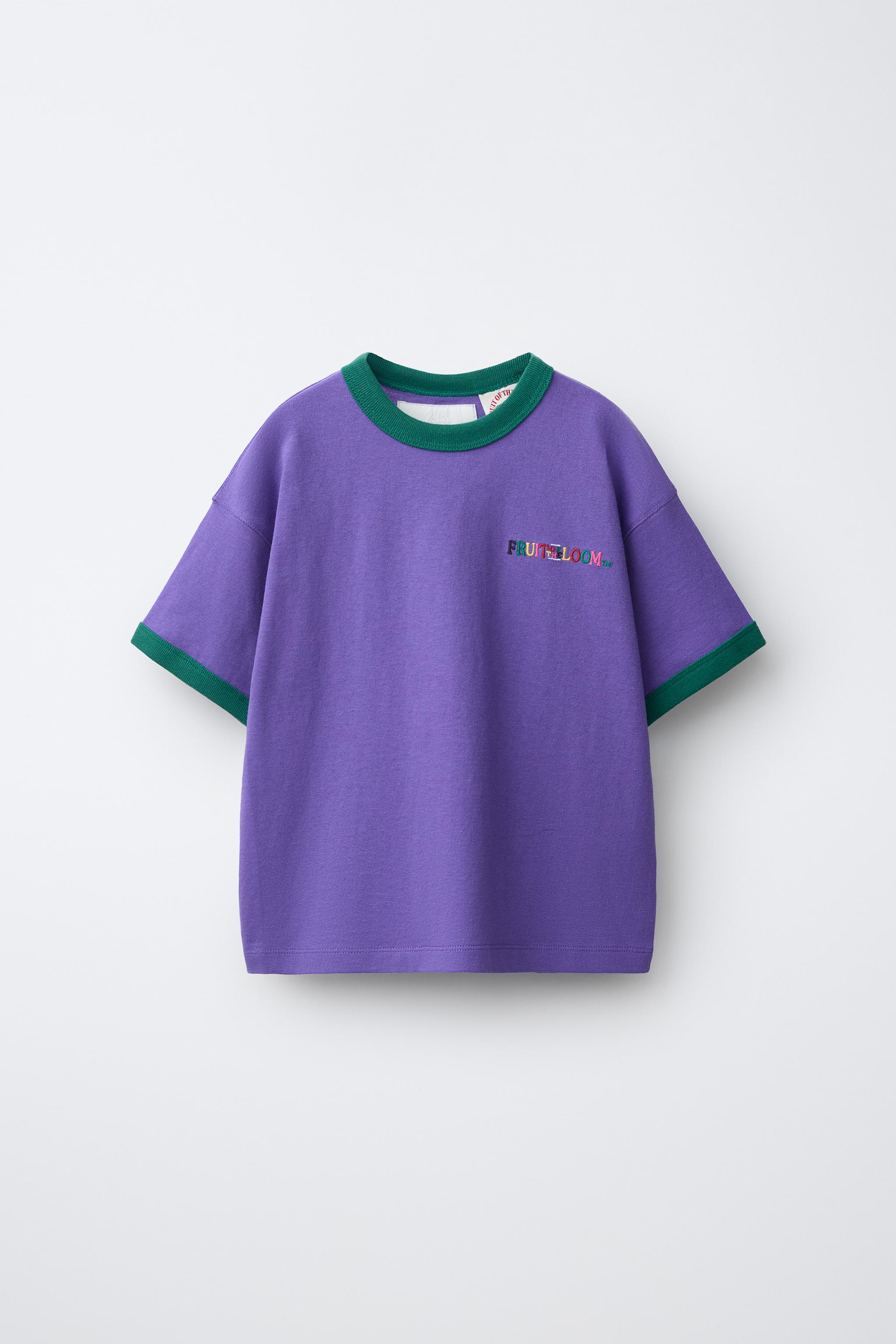 FRUIT OF THE LOOM™ EMBROIDERED CONTRAST T-SHIRT
