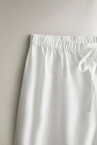 COTTON TROUSERS - White by Zara - Image 1