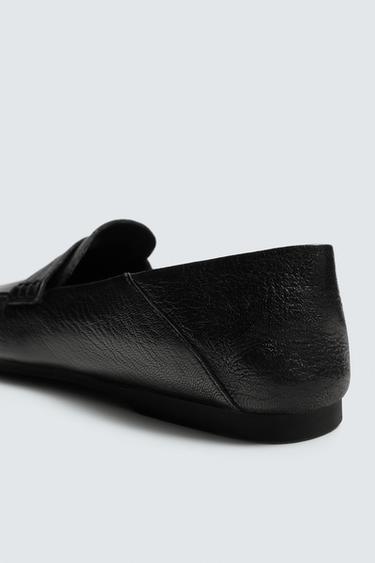 MOCASSINS EN CUIR À MASQUE - Noir de Zara - Image 5