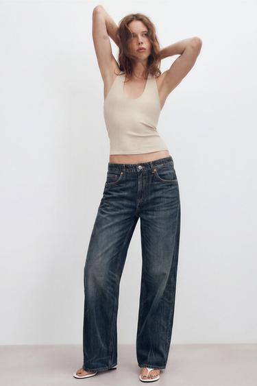 Zara TRF MID-RISE RELAXED JEANS - Dark indigo