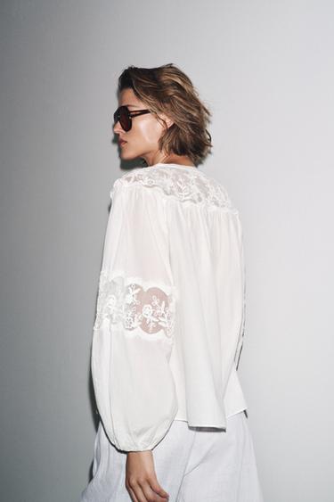 ZW COLLECTION EMBROIDERED SHIRT - Blanc de Zara - Image 2