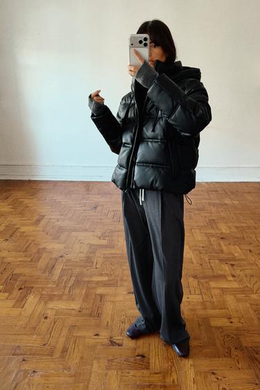 ANORAK MATELASSÉ MATIÈRE SYNTHÈTIQUE DÉPERLANT COUPE-VENT - Noir de Zara - Image 4