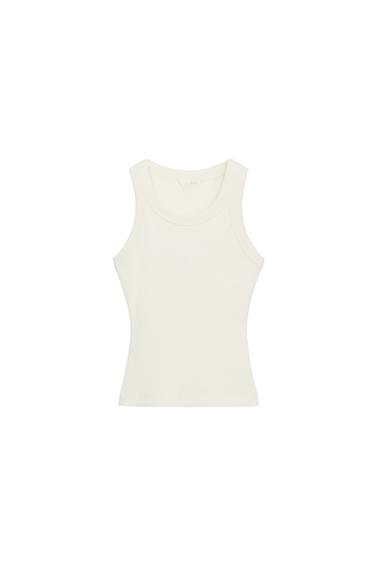 RUSTIC RIBBED TOP - Ecru by Zara