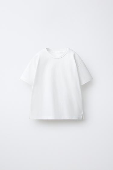 Zara PAKOVANJE OD TRI JEDNOBOJNE MAJICE – mandarina