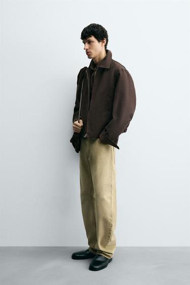 CROPPED FIT JACKET - Dark brown by Zara - Image 3