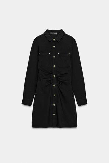 ROBE AJUSTÉE EN CRÊPE - Noir de Zara - Image 5
