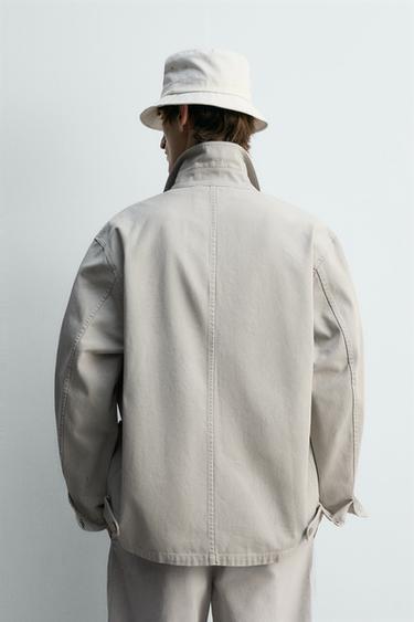 RELAXED FIT WASHED JACKET WITH POCKETS - Grey / Blue by Zara - Image 2