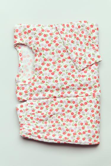 Zara 2-6 YEARS/ FLORAL PAJAMAS - Coral
