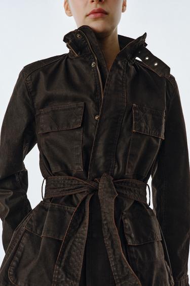 CHAQUETA EFECTO ENCERADA ZW COLLECTION - Marrón de Zara