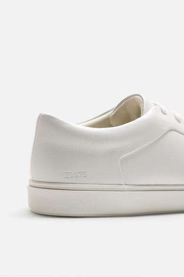 BASKETS EN CUIR - Blanc de Zara - Image 5