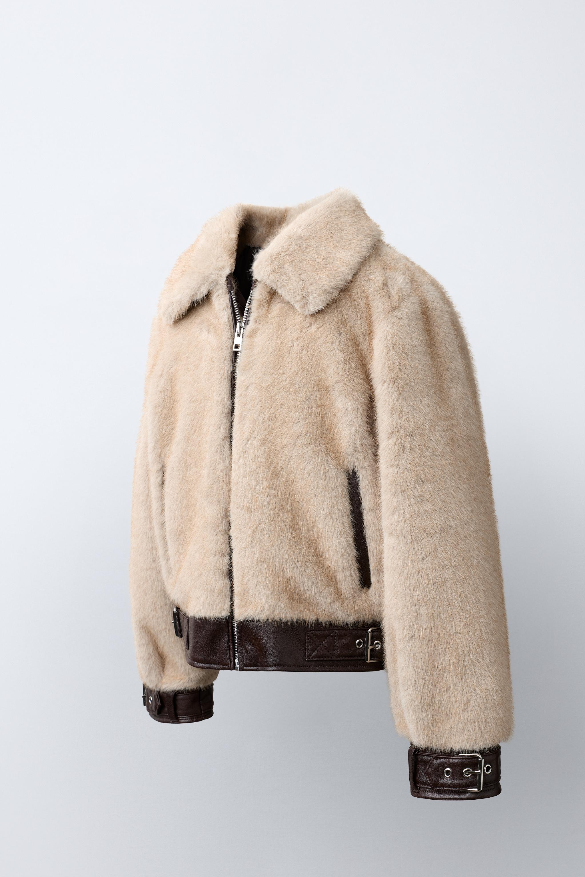 BLOUSON EFFET FOURRURE COMBINÉ