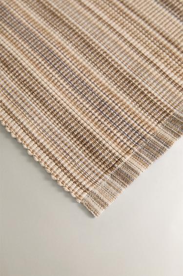PACK OF STRIPED PLACEMATS (PACK OF 2) - Grey / Tan by Zara - Image 2