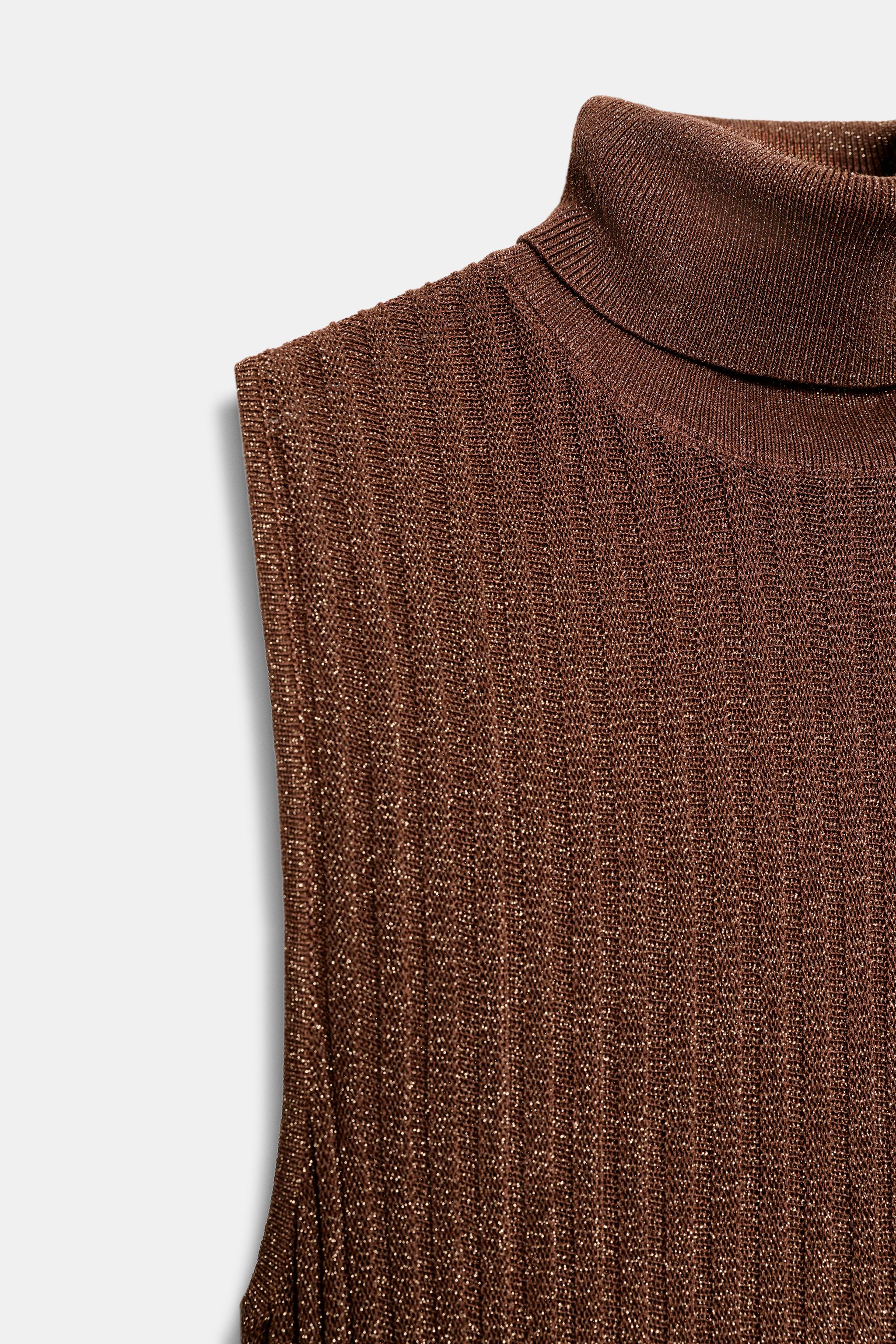 METALLIC YARN RIBBED MAXI DRESS