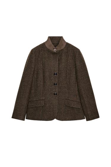 BLAZER ENTALLADA CON LANA ZW COLLECTION - Multicolor de Zara