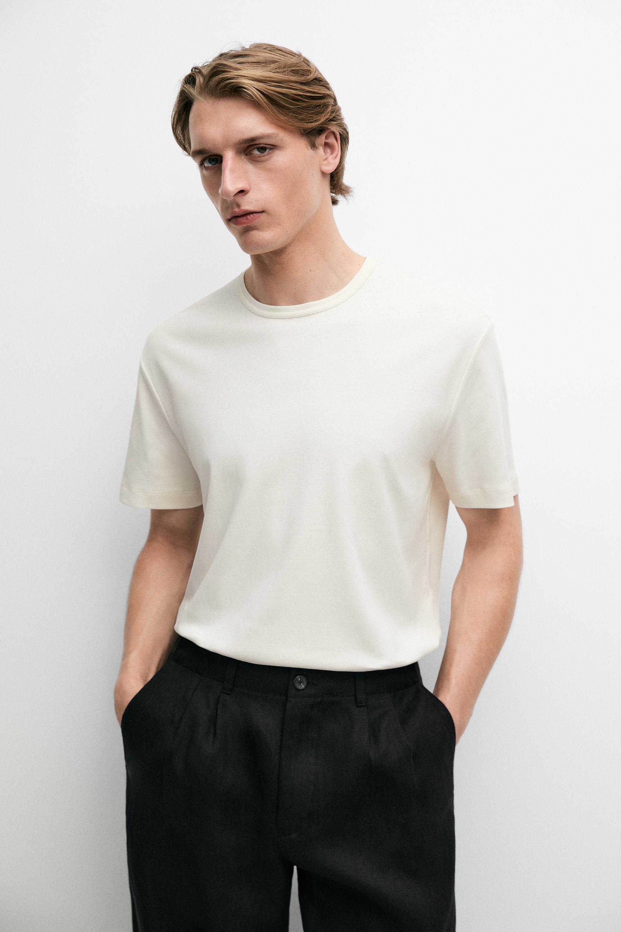 100% Cotton Short-Sleeve T-Shirt — Biscuit