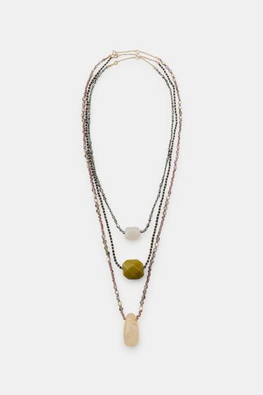 حزمة 3 عقود بخرزات وأحجار - متعدد الألوان الخاص بـ Zara