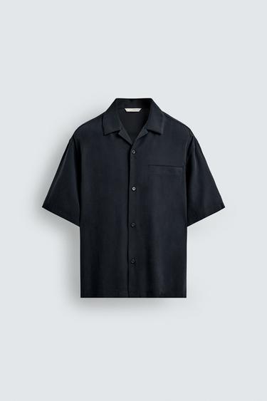 RELAXED FIT FLOWING SHIRT - Blue grey by Zara