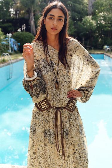 PRINTED BLOUSE WITH METALLIC THREAD - Printed by Zara - Image 1
