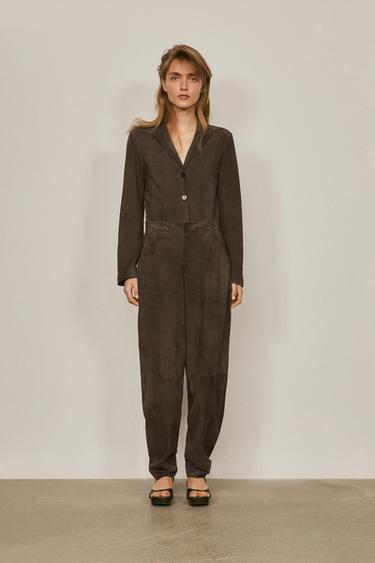 Zara Suede leather pants - LIMITED EDITION - Black gold - Image 0