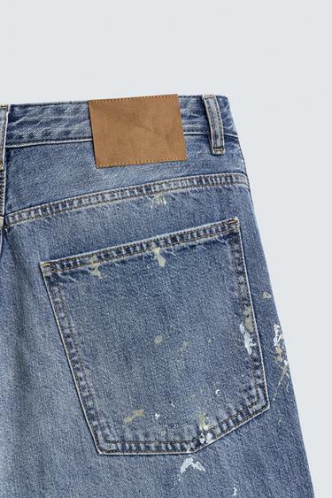 BAGGY FIT JEANS WITH PAINT SPLATTER - Mid-blue by Zara - Image 9