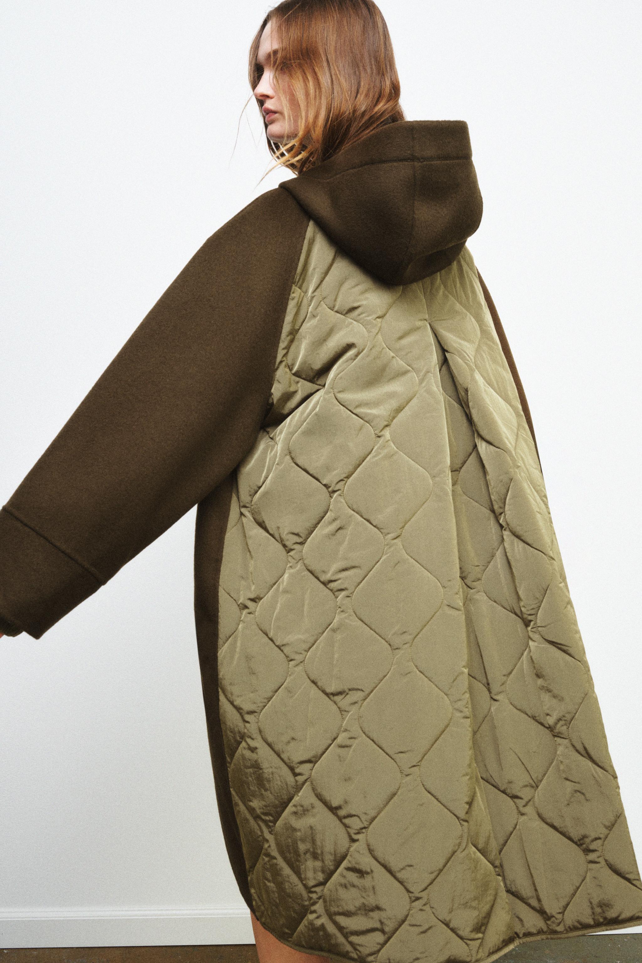 Zara COMBINATION WOOL PARKA ZW COLLECTION LIMITED EDITION at Mall