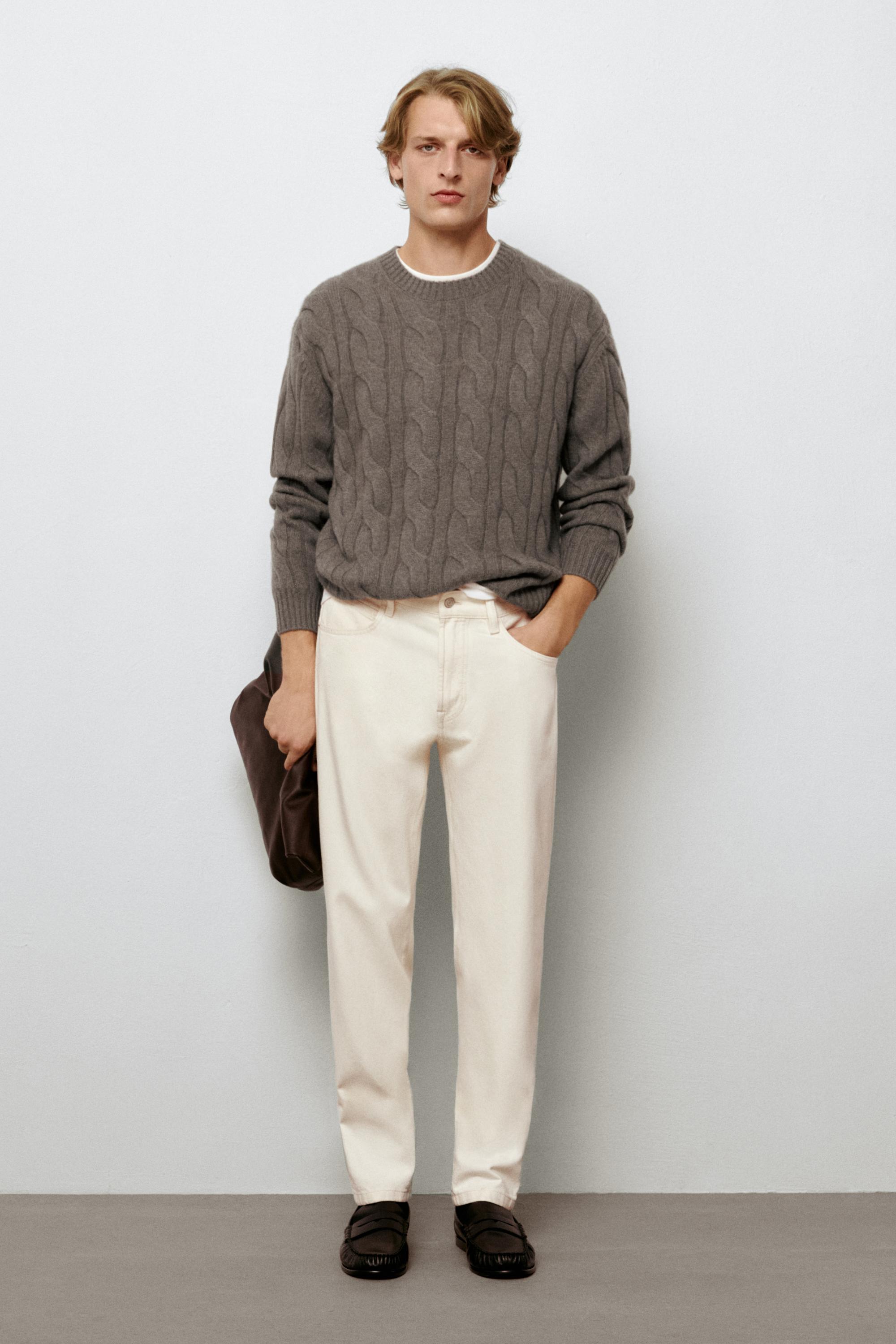 Tapered fit jeans — Ecru
